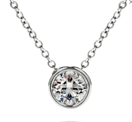 bezel-set diamond pendant