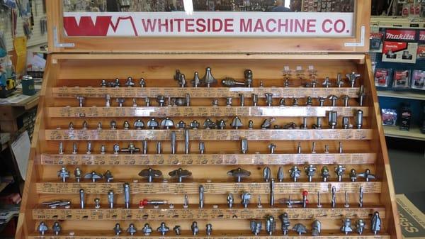 High quality Whiteside carbide router bits. We carry bits for cabinet makers, hobbiest, and craftsman.