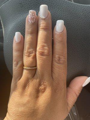 The lady did an exceptional job, I took a picture as reference and the outcome was amazing. I really love what she did with my nails!!