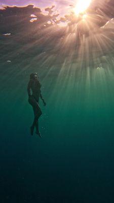 Freediving off Waikiki