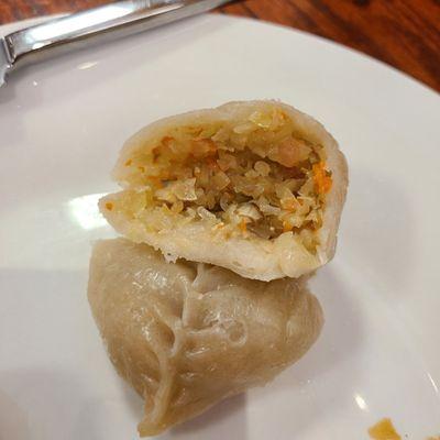 Inside vegetable dumplings