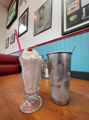 Yummy Strawberry Milkshake w/a cherry on top!