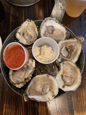 6 Raw oysters