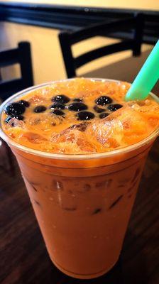 Thai tea with tapioca