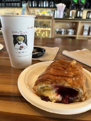 Cherry Cheese Danish & Coffee