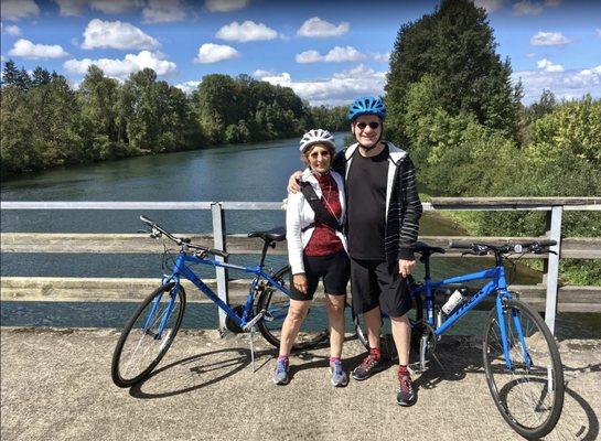 That's us on the one of the many bridges crossing the Willamette River.