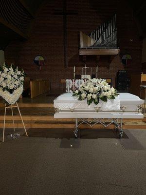 Funeral Burial All white package with Burial service at Fairhaven Memorial Park.