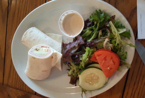 Ham and Honey Dew Wrap, VERY Good with Side Salad