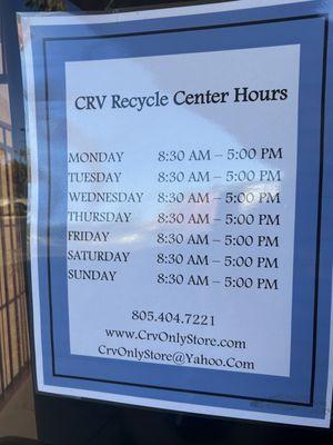 CRV Only Store - Recycle Center