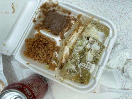 What the chicken enchiladas looked like