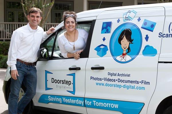 Doorstep Digital mobile scan unit for "at your doorstep" photo scanning, file backup, and digital organizing services.