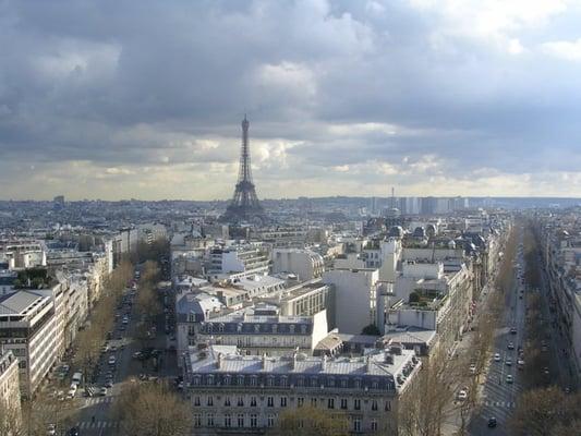 Eiffel Tower, view from the top of the Arc de Triomphe