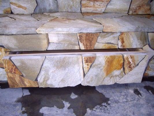 Drawer detail from flagstone fireplace