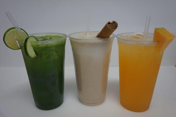 Agua Frescas ;Cucumber, Horchata, Melon