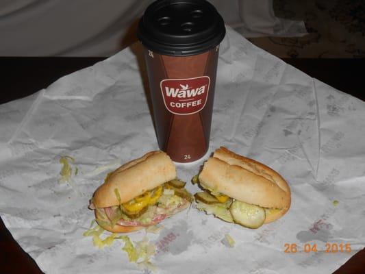 coffee , 6 inch Italian hoagie