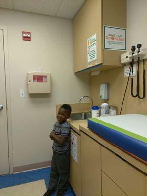 We're completing his annual checkup he'll need for kindergarten. I love Dr Bennett but we're being seen by Dr. Albao today