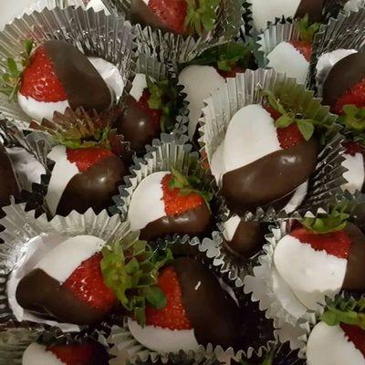 Double dipped chocolate covered strawberries!