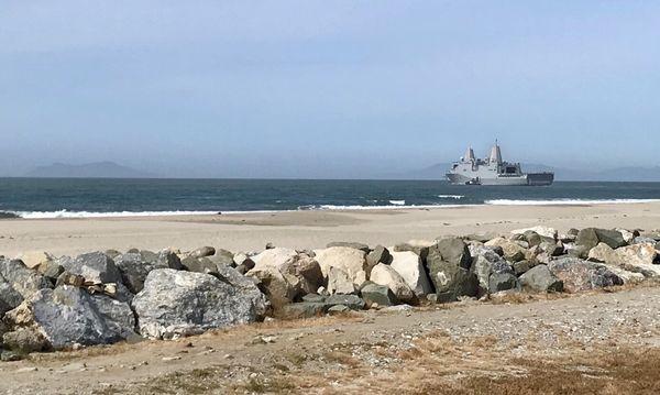 Warship departing Port Hueneme