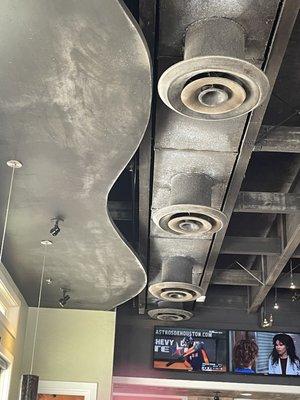 Filthy ceiling and air ducts