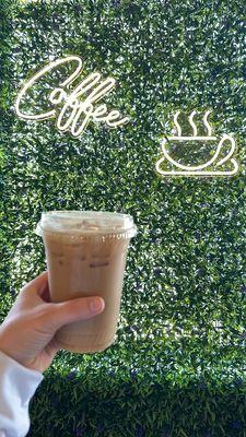 Iced praline and cream latte.