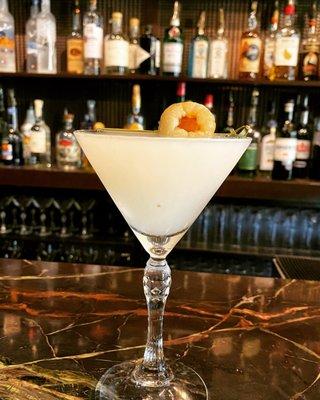 Our talented bartender Mr. Son's delicious, Parker's Lychee Martini.