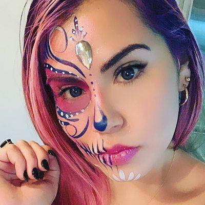 Half face sugar skull no base