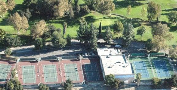 Overhead View of Pro Shop and surrounding courts