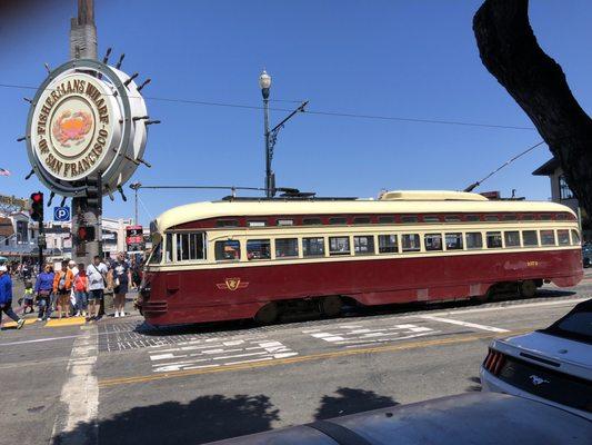 PCC streetcars from different cities. This one is from Toronto (TTC).