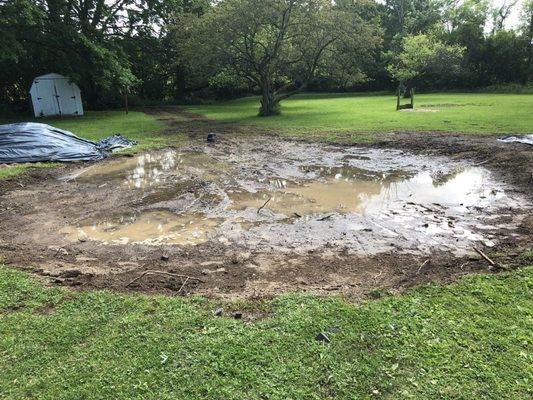 Not good that is how they tarp a site at least the water stayed in the hole they used 3 cut tarps and swamped the site...