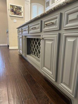 Stain to paint kitchen cabinetry.