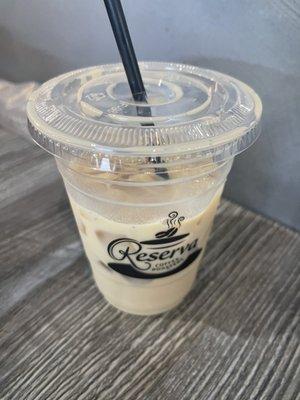 Iced vanilla latte