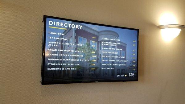 Directory (taken January 2020)