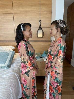 Hair styling for Bride and bridesmaid sisters