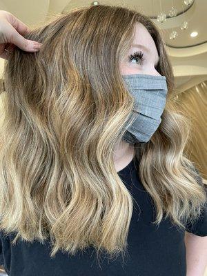 Blended Balayage + subtle Money Piece