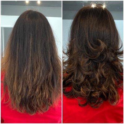 Client Hair Color Before and After