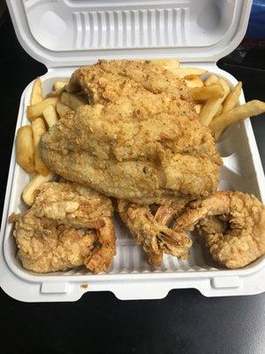 Whiting Jumbo Shrimp and Chips