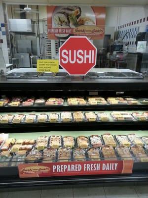 Fresh sushi, made daily is what sets this grocery apart.