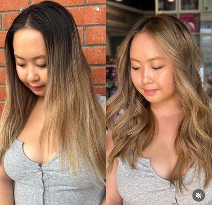 Balayage touched up by Elicia