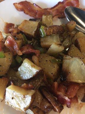 Home fries with bacon.