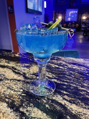 Try our delicious "Blue Margarita" cocktail.