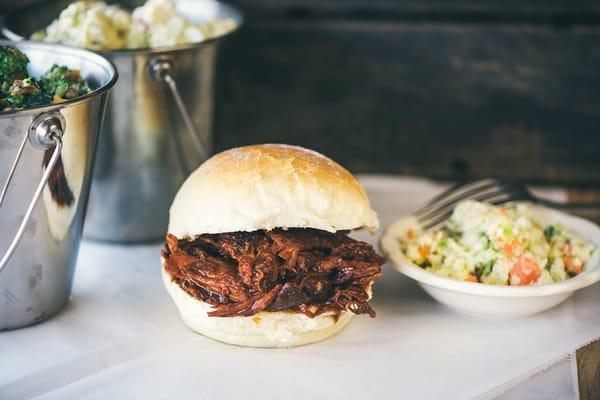 BBQ Pulled Pork In Rode's Signature Hickory Brown BBQ Sauce