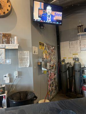 Visiting taps and one of many tv's