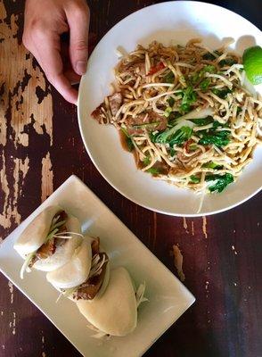 Garlic Noodles & Steamed Pork Buns