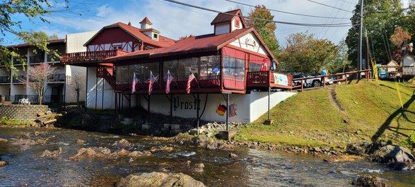 Cafe International Exterior as seen from the river