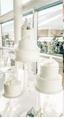 August 2020 wedding cake with fountain- white and lemon flavors