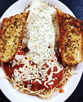 Thursday night- Italian night- chicken parm. Also came with a fresh side salad