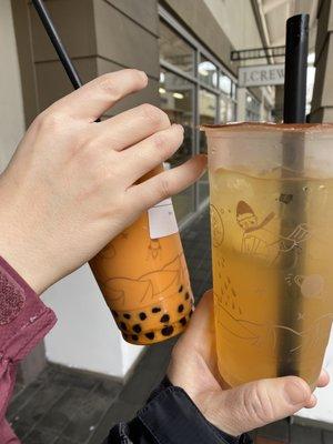 Thai milk tea and honey lemonade tea