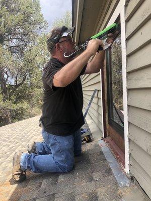 Making sure this window is sealed