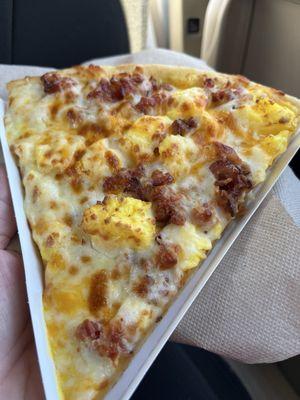 Breakfast pizza.