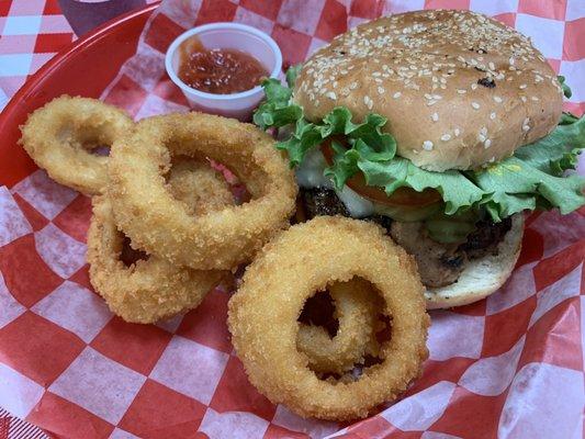 Mushroom Swiss burger